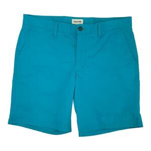 Open Edit Teal Blue Flat Front Shorts Size 32W NWOT